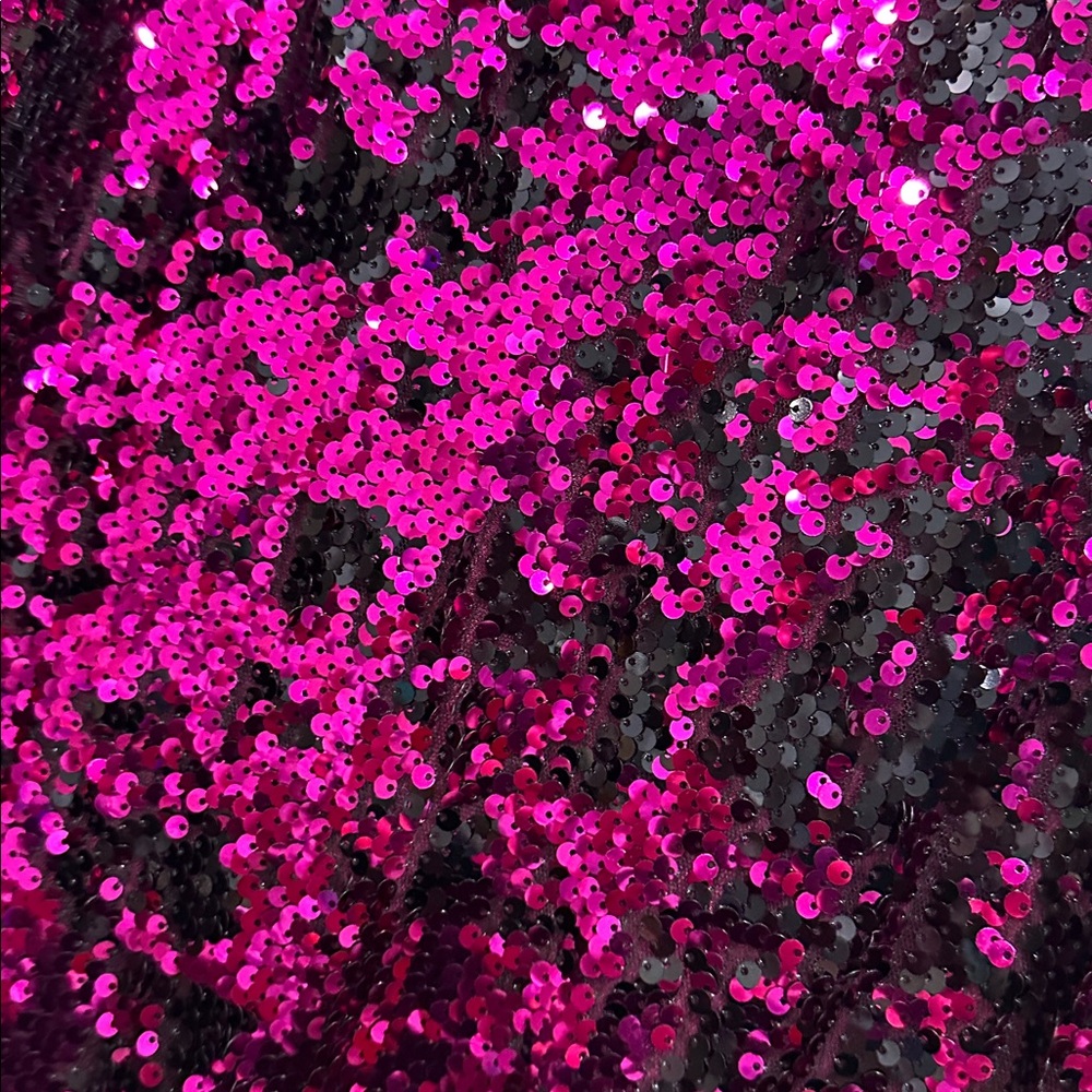 DKNY Fuchsia Pink Black Sequin Dress Sz M NYE Holiday Party - Picture 3 of 4